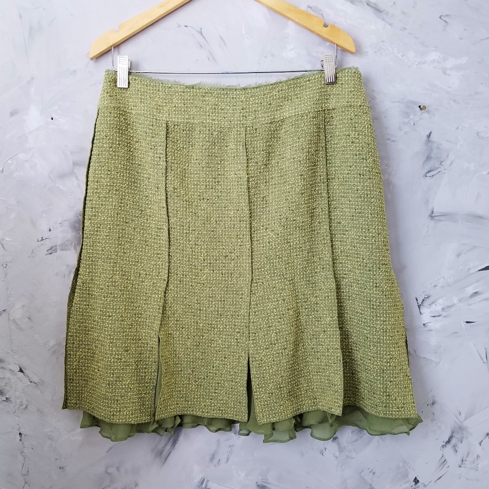 ANNE KLEIN Green Tweed Jacket & Skirt Suit - Picture 3 of 8